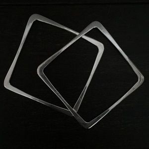 Square sterling silver bangles